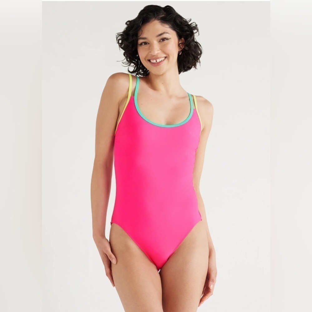 NWT 80’s Inspired Multi-Strap One-Piece Swimsuit, No Boundaries